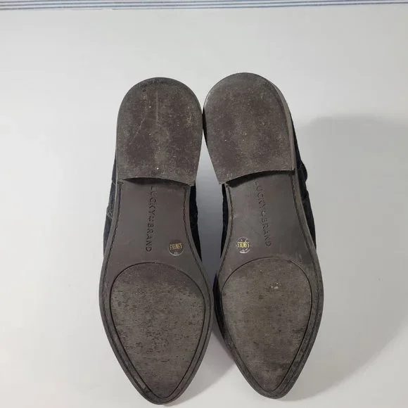 Lucky Brand Jakeela Black Suede Ankle Bootie Women's Size 5.5 - Picture 7 of 11